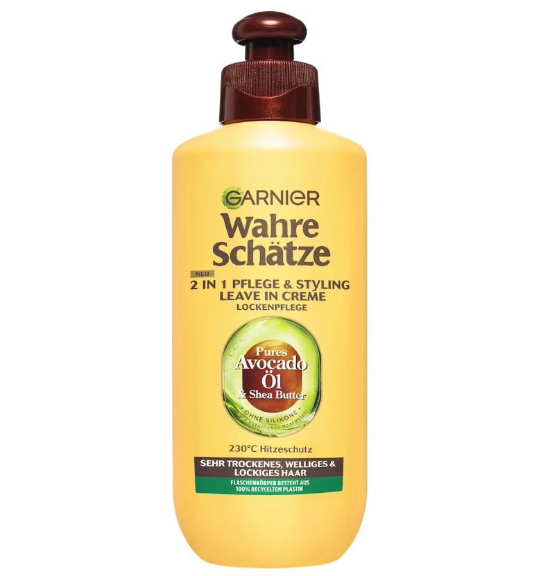 لقطة شاشة 2026-05-21 223223 Garnier Wahre Schätze Avocado Öl & Shea Butter 2in1 Leave-In Creme 200 ml كريم ليف إن 2 في 1 بالأفوكادو وزبدة الشيا للشعر الكيرلي والمموج - الصورة 1
